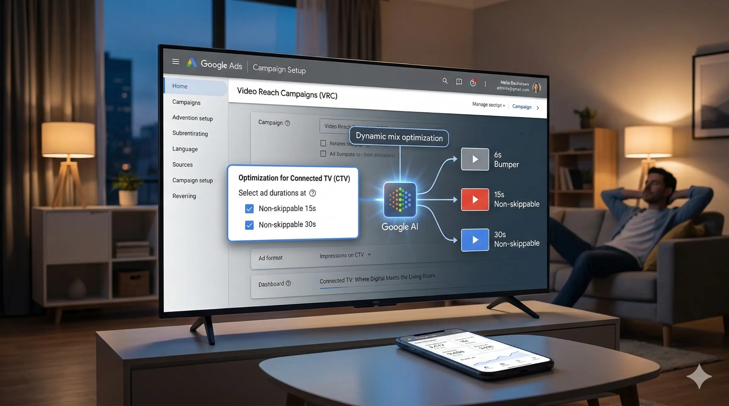Google Ads para TV: guía de campañas de video no saltables