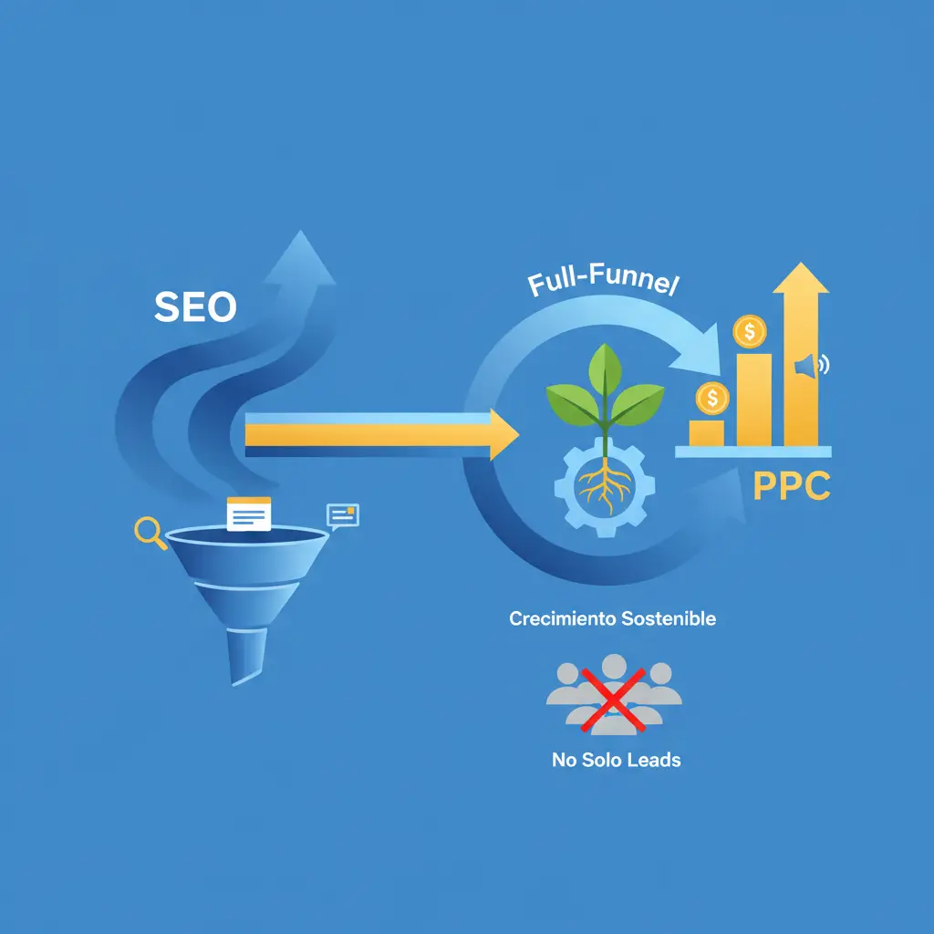 SEO y PPC Full-Funnel: Crecimiento Sostenible, No Solo Leads
